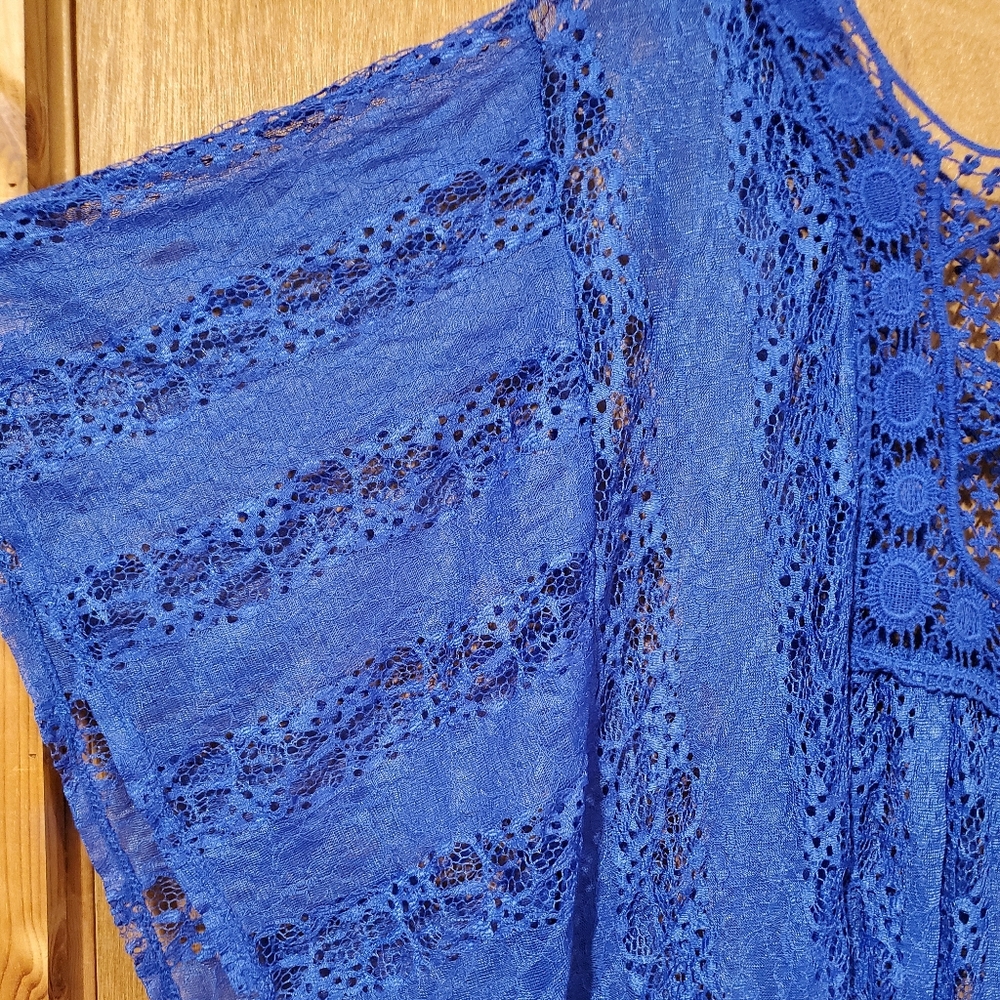 Evogues Blue Lace Top or Swim Cover-up Size 3X - Picture 3 of 7